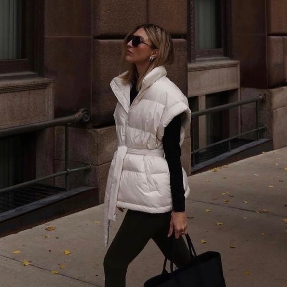 belted down vest